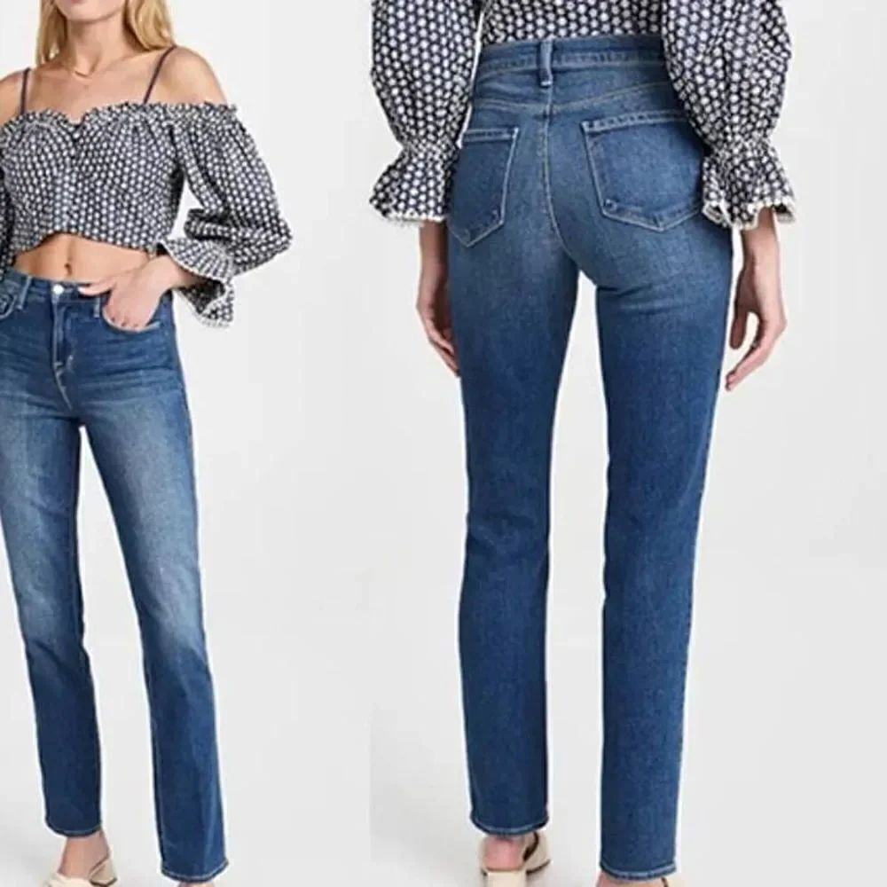 L’agence Dean Cigarette Mid-Rise Straight Leg Denim Jeans